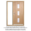 Copenhagen Oak Front Door and Frame Set - Frosted Double Glazing - One Unglazed Side Screen