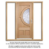Empress Exterior Oak Front Door and Frame Set - Zinc Double Glazing - Two Unglazed Side Screens