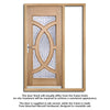 Majestic Oak Front Door and Frame Set - Zinc Double Glazing - One Unglazed Side Screen