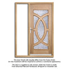 Majestic Oak Front Door and Frame Set - Zinc Double Glazing - One Unglazed Side Screen