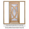 Majestic Exterior Oak Front Door and Frame Set - Zinc Double Glazing - Two Unglazed Side Screens