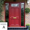 Exterior Victorian Nightingale 1L 4P Door with Two Sidelights - Customisable: Size, Colour, Glass and Sidelight Options
