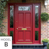 Exterior Victorian Nightingale 1L 4P Door with Two Sidelights - Customisable: Size, Colour, Glass and Sidelight Options
