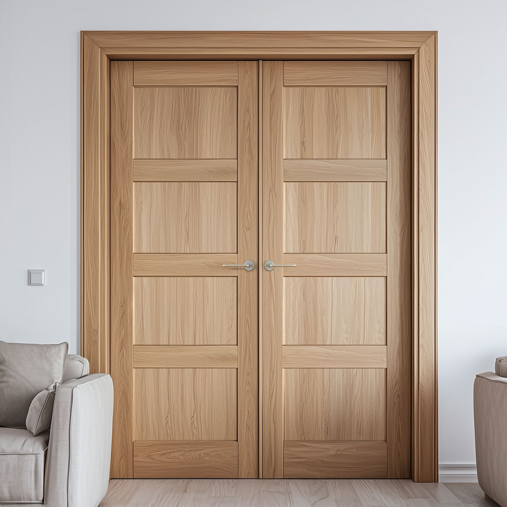 Bespoke Contemporary 4P Oak Internal Door Pair