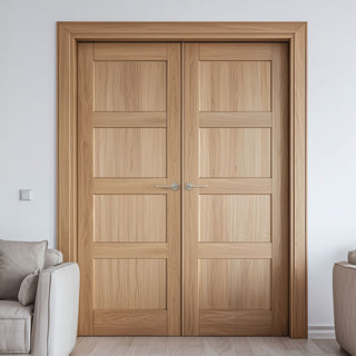 Image: Bespoke Contemporary 4P Oak Internal Door Pair
