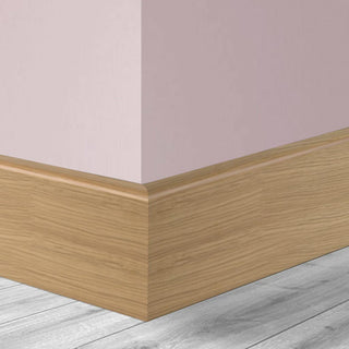 Image: Thru Simple Oak Veneer Skirtings on Solid Core - One Round Edge - Not Decorated