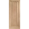 Premium Single Sliding Door & Wall Track - Worcester Oak 3 Panel Door - Unfinished