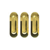 Pack of Three Burbank 120mm Sliding Door Oval Flush Pulls - Polished Gold Finish