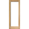 Room Divider - Pattern 10 Oak Clear Glass Unfinished Door with Single Side