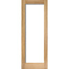 Top Mounted Black Sliding Track & Double Door - Pattern 10 Style Oak Internal Door - Clear Glass