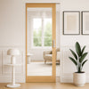 Pattern 10 Style Oak Single Absolute Evokit Pocket Door - Clear Glass - Unfinished