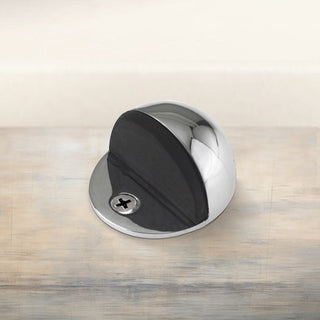 Image: Orb Oval Floor Mounted Door Stop - Polished Chrome