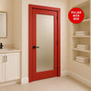 UK Made to Measure - Redford 1L Interior Door - Frosted Glass - Premium Primed - 7 Colour Options