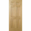 Top Mounted Stainless Steel Sliding Track & Double Door - Regency 6 Panel Oak Doors - Prefinished