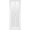 Reims Diamond 5 Pane Internal Door Pair - Clear Bevelled Glass - White Primed