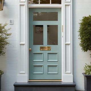 Image: External Victorian Bronte Made to Measure Front Door - 57mm Thick - Seven Colour Options - Toughened Double Glazing 3 Pane