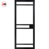 Single Sliding Door & Premium Wall Track - Eco-Urban® Sheffield 5 Pane Door DD6312G - Clear Glass - 6 Colour Options