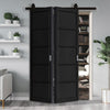 Sliding Top Mounted Black Folding Track & Double Door - Shoreditch Black Door - Prefinished - Urban Collection
