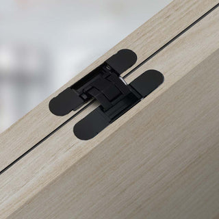 Image: Single Cerberus Strong Matt Black Concealed Hinge - 140x30mm - Not Fire Rated