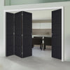 Four Folding Doors & Frame Kit - Soho 4 Panel Charcoal 3+1 - Prefinished