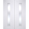 Mexicano Internal Door Pair - Clear Glass - White Primed