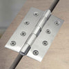 One Pair of Ares Loft Style Satin Stainless Steel Square Cornered Hinges 102x67x2mm