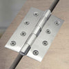 8x Ares Loft Style Satin Stainless Steel Hinges - 102x67mm