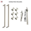 Concord XL 400mm Back to Back Double Door Pull Handle Pack - 6 Square Hinges - Satin Stainless Steel