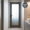 UK Made to Measure - Redford 1L Interior Door - Frosted Glass - Premium Primed - 7 Colour Options