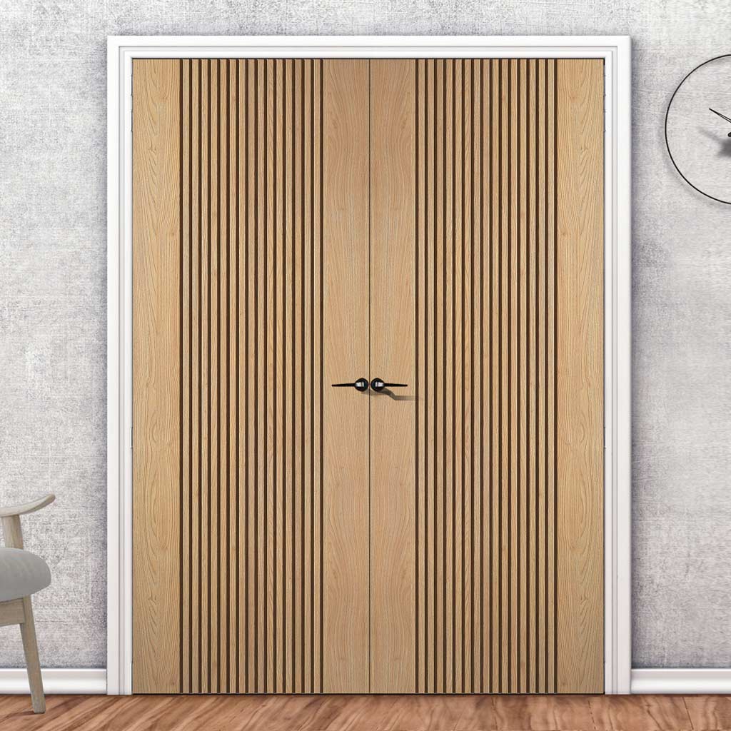 Sydney Oak Internal Door Pair - Prefinished