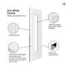 J B Kind Aria White Primed Flush Internal Door Pair - Clear Glass