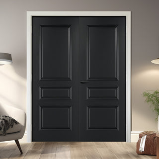 Image: Windsor Black Internal Door Pair - Prefinished