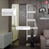 Severo White 4 Pane Absolute Evokit Pocket Double Pocket Door - Clear Bevelled Glass - Prefinished
