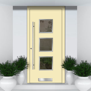 Image: External ThruSafe Aluminium Front Door - 1360 Stainless Steel - 7 Colour Options