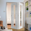 Bespoke Thrufold Palermo 1L White Primed Glazed Folding 2+0 Door