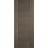 Saturn Tubular Stainless Steel Sliding Track & Alcaraz Chocolate Grey Double Door - Prefinished