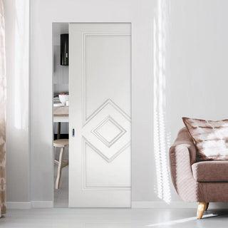 Image: Ascot Single Absolute Evokit Pocket Door - White Primed