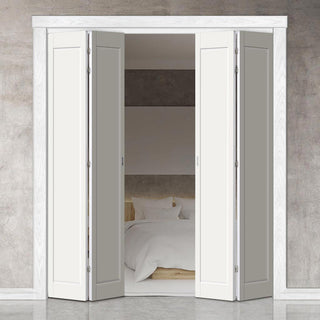 Image: Four Folding Door & Frame Kit - Eco-Urban® Baltimore 1 Panel DD6201P 2+2 - Colour & Size Options