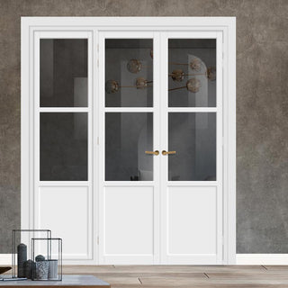Image: Urban Ultimate® Room Divider Berkley 2 Pane 1 Panel Door Pair DD6309T - Tinted Glass with Matching Side - Colour & Size Options