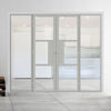 Bespoke Room Divider - Eco-Urban® Breda Door Pair DD6439C - Clear Glass with Full Glass Sides - Premium Primed - Colour & Size Options