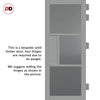 Breda 3 Pane 1 Panel Solid Wood Internal Door UK Made DD6439 - Tinted Glass - Eco-Urban® Mist Grey Premium Primed