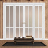 Urban Ultimate® Room Divider Bronx 4 Pane Door Pair DD6315F - Frosted Glass with Matching Sides - Colour & Size Options