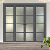 Urban Ultimate® Room Divider Brooklyn 4 Pane Door Pair DD6308F - Frosted Glass with Matching Sides - Colour & Size Options