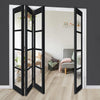 Four Folding Door & Frame Kit - Eco-Urban® Brooklyn 4 Pane DD6204C 3+1 - Clear Glass - Colour & Size Options