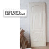 OUTLET -  White Fire Door, Classical 2 Panel Door - 1/2 Hour Rated - White Primed - Door Dirty, Bad Packaging
