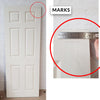 OUTLET - Colonial 6 Panel Door - Grained - White Primed - Bad Score, Marks