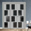 Urban Ultimate® Room Divider Cusco 4 Pane 4 Panel Door Pair DD6416T - Tinted Glass with Matching Side - Colour & Size Options
