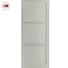 Manchester 3 Panel Solid Wood Internal Door Pair UK Made DD6305 - Eco-Urban® Mist Grey Premium Primed
