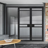 Room Divider - Handmade Eco-Urban® Sheffield Door Pair DD6312C - Clear Glass - Premium Primed - Colour & Size Options