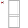 Bespoke Top Mounted Sliding Track & Solid Wood Door - Eco-Urban® Glasgow 6 Pane Door DD6314SG - Frosted Glass - Premium Primed Colour Options